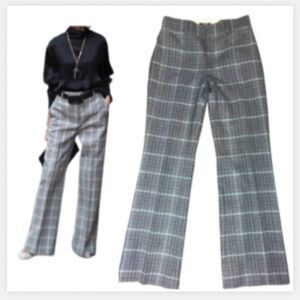 Banana Republic Women's Wide Leg Plaid Pants